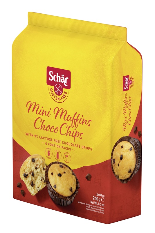 SCHAR MINI MUFFIN CHOCO CHIPS SENZA LATTOSIO 6 MONOPORZIONI DA 40 G - Farmacia Mastrangelo 