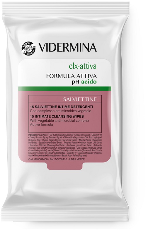 VIDERMINA CLX ATTIVA 15 SALVIETTE INTIME DETERGENTI - Farmacia Mastrangelo 