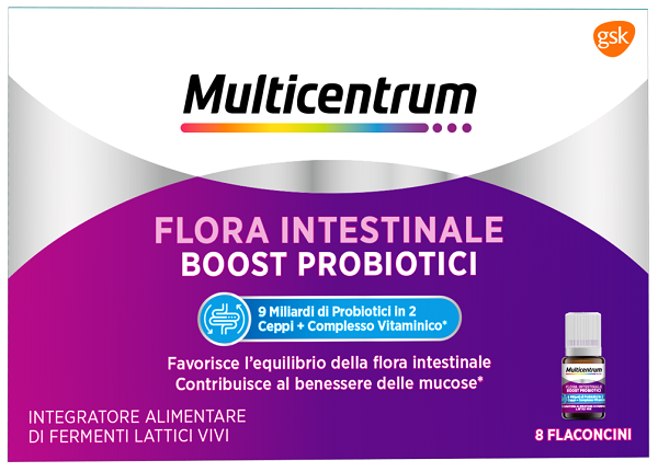 MULTICENTRUM FLORA INTESTINALE BOOST PROBIOTICI 8 FLACONCINI - Farmacia Mastrangelo 