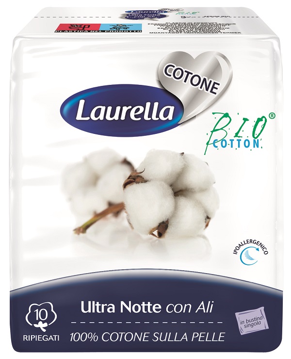 ASSORBENTE LAURELLA PER DONNA IN COTONE ULTRA ALI NOTTE 10 PEZZI - Farmacia Mastrangelo 
