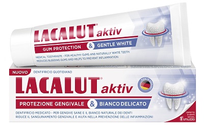 LACALUT AKTIV PROTEZIONE GENGIVALE & BIANCO DELICATO 75 ML - Farmacia Mastrangelo 