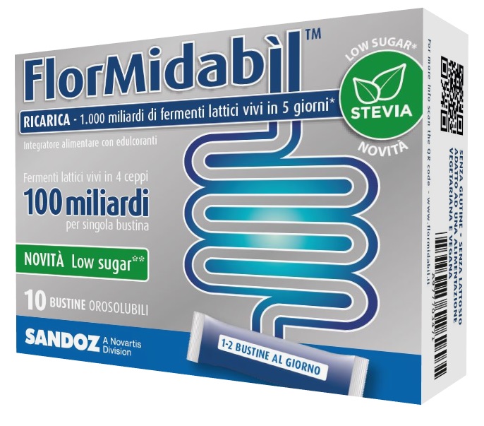 FLORMIDABIL RICARICA 10 BUSTINE CON STEVIA - Farmacia Mastrangelo 