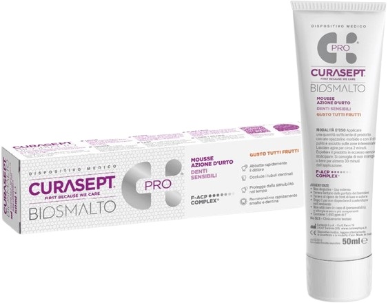 CURASEPT BIOSMALTO MOUSSE DENTI SENSIBILI 50 ML - Farmacia Mastrangelo 