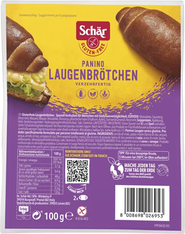 SCHAR PANINO LAUGEN BROTCHEN 100 G - Farmacia Mastrangelo 