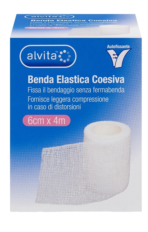 BENDA ELASTICA AUTOADESIVA ALVITA 6X4CM - Farmacia Mastrangelo 