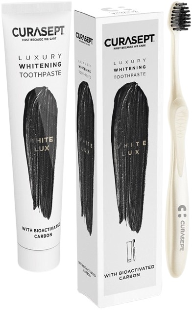 CURASEPT WHITE LUXURY WHITENING DENTIFRICIO 75 ML + SPAZZOLINO - Farmacia Mastrangelo 