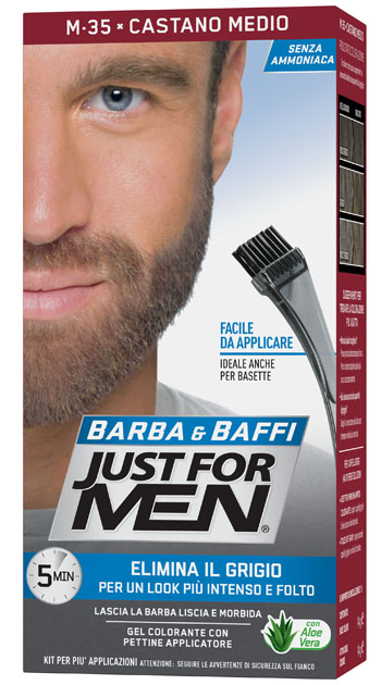 JUST FOR MEN BARBA & BAFFI M35 CASTANO MEDIO 51 G - Farmacia Mastrangelo 