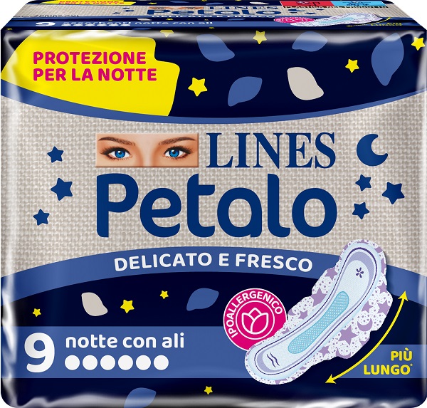 LINES PETALO BLU ASSORBENTE NOTTE 9 PEZZI - Farmacia Mastrangelo 