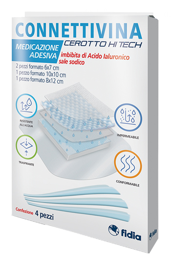 CEROTTO CONNETTIVINA HITECH 4 MISURE MISTE 2 PEZZI 6 X 7 CM + 1 PEZZO 10 X 10 CM + 1 PEZZO 8 X 12 CM - Farmacia Mastrangelo 
