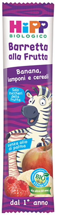 HIPP BIO BARRETTA ALLA FRUTTA BANANA/LAMPONI/CEREALI 23 G - Farmacia Mastrangelo 