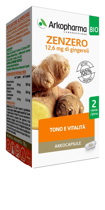 ARKO CAPSULE ZENZERO BIO 40 CAPSULE - Farmacia Mastrangelo 