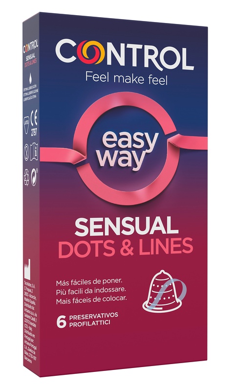 PROFILATTICO CONTROL SENSUAL DOTS&LINES EASY WAY 6 PEZZI - Farmacia Mastrangelo 