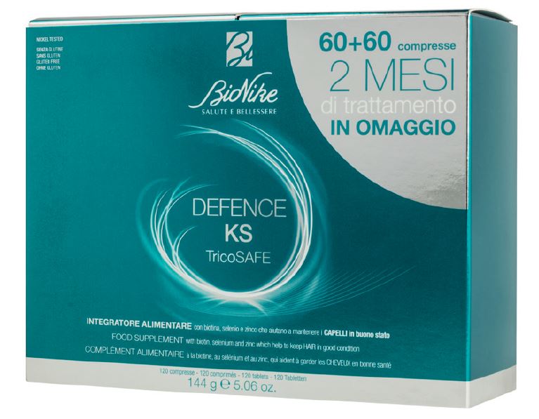 DEFENCE KS TRICOSAFE BIPACK 60 COMPRESSE + 60 COMPRESSE - Farmacia Mastrangelo 