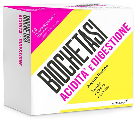 BIOCHETASI ACIDITA' E DIGESTIONE 20 BUSTE GRANULATO AROMA LIMONE - Farmacia Mastrangelo 