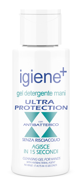 IGIENE+ GEL DETERGENTE MANI ULTRA PROTECTION CON ANTIBATTERICO 50 ML - Farmacia Mastrangelo 