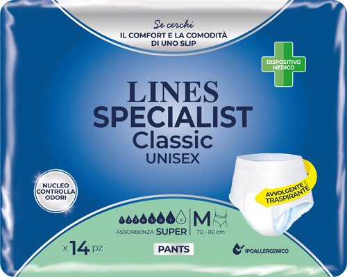 PANNOLONE A MUTANDA LINES SPECIALIST CLASSIC PANTS SUPER M 14 PEZZI - Farmacia Mastrangelo 