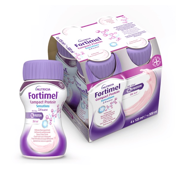NUTRICIA FORTIMEL COMPACT PROTEIN GUSTO FRUTTI ROSSI RINFRESCANTI 4 BOTTIGLIE DA 125 ML - Farmacia Mastrangelo 
