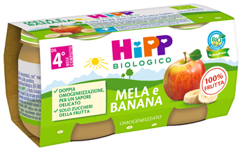HIPP BIO OMOGENEIZZATO MELA/BANANA 2X80 G - Farmacia Mastrangelo 