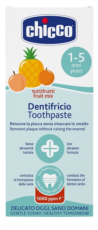 CHICCO DENTIFRICIO TUTTIFRUTTI DA 1 A 5 ANNI CON FLUORO - Farmacia Mastrangelo 