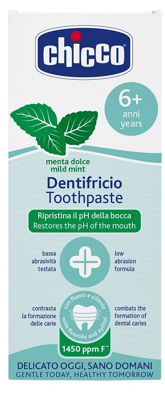 CHICCO DENTIFRICIO MENTA DOLCE 6 ANNI+ CON FLUORO - Farmacia Mastrangelo 