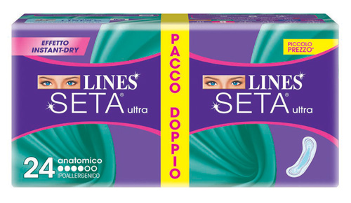LINES SETA ULTRA ASSORBENTE ANATOMICO 24 PEZZI - Farmacia Mastrangelo 