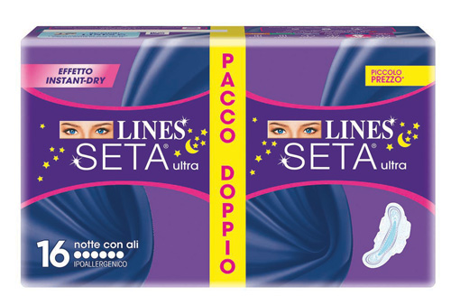 LINES SETA ULTRA ASSORBENTE NOTTE 16 PEZZI - Farmacia Mastrangelo 