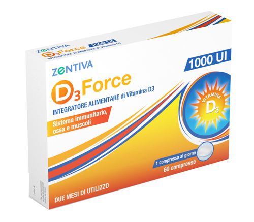 D3 FORCE ZENTIVA 1000UI 60 COMPRESSE - Farmacia Mastrangelo 
