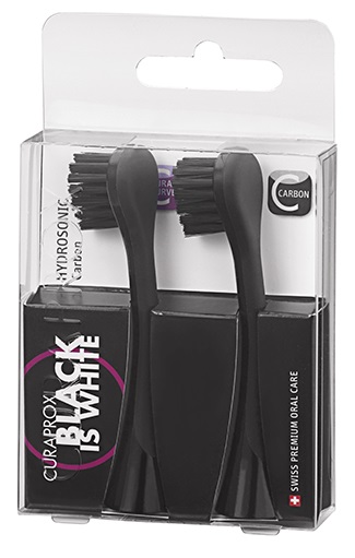 CURAPROX TESTINE RICAMBIO BLACK IS WHITE HYDROSONIC DUO PACK BLACK 2 PEZZI - Farmacia Mastrangelo 