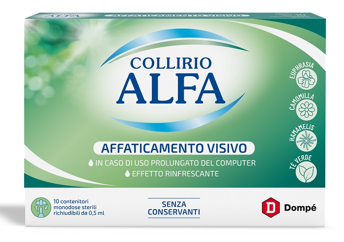 COLLIRIO ALFA AFFATICAMENTO VISIVO 10 PEZZI MONODOSE - Farmacia Mastrangelo 