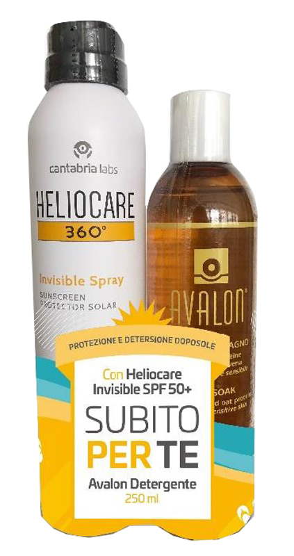HELIOCARE INVISIBLE SPRAY 50+ 200 ML + C/AVALON 250 ML - Farmacia Mastrangelo 