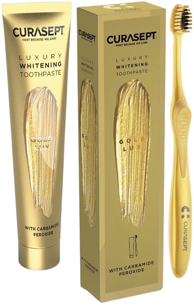 CURASEPT GOLD LUXURY WHITENING DENTIFRICIO 75 ML - Farmacia Mastrangelo 