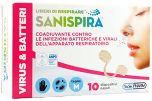 SANISPIRA VISUR & BATTERI FILTRO NASALE MEDIUM 10 PEZZI - Farmacia Mastrangelo 