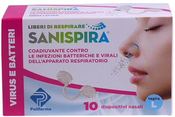 SANISPIRA VISUR & BATTERI FILTRO NASALE LARGE 10 PEZZI - Farmacia Mastrangelo 