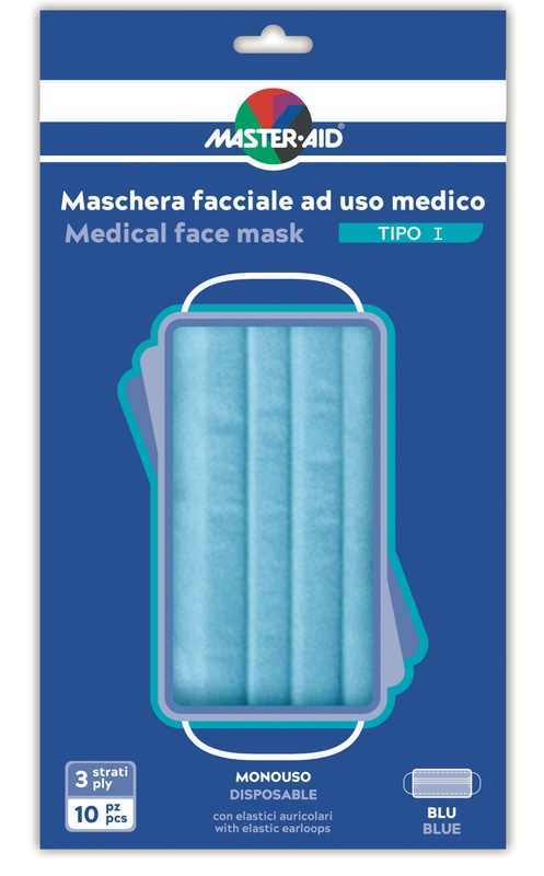 MASTER-AID MASCHERINA CHIRURGICA TIPO I MONOUSO 10 PEZZI - Farmacia Mastrangelo 