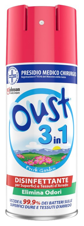 OUST 3 IN 1 FRESH GARDEN DISINFETTANTE SUPERFICI E TESSUTI D'ARREDO 400 ML - Farmacia Mastrangelo 