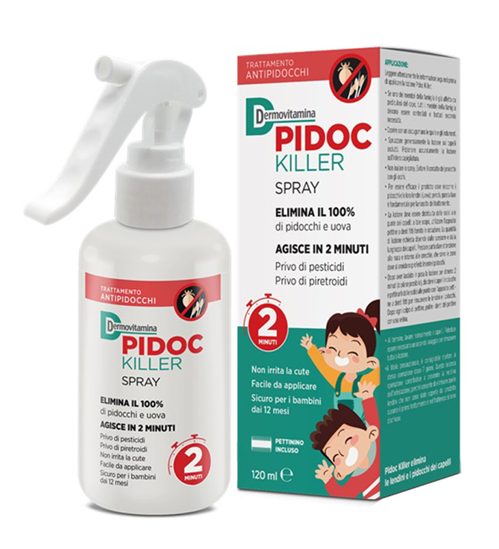 DERMOVITAMINA PIDOC KILLER SPRAY 120 ML PETTININO INCLUSO - Farmacia Mastrangelo 