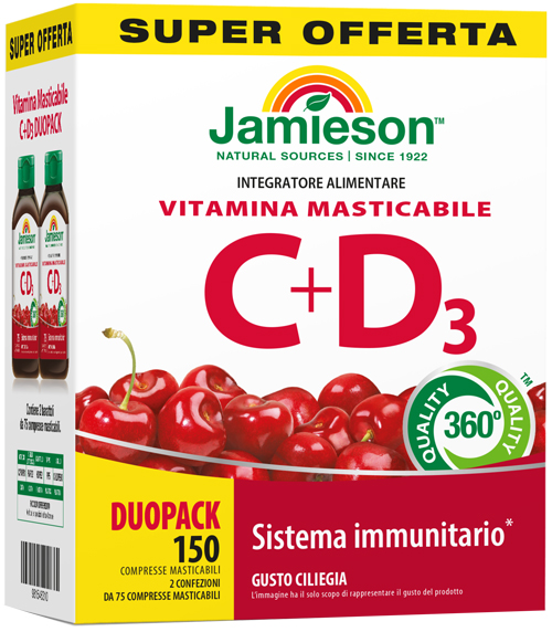 JAMIESON DUOPACK VITAMINA C+D 150 COMPRESSE - Farmacia Mastrangelo 