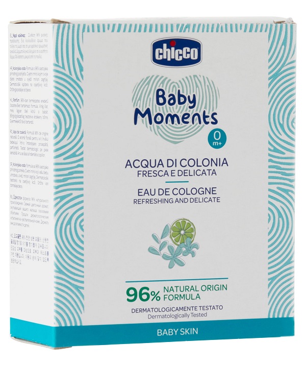 CHICCO BABY MOMENTS ACQUA DI COLONIA FRESCA E DELICATA 100 ML - Farmacia Mastrangelo 