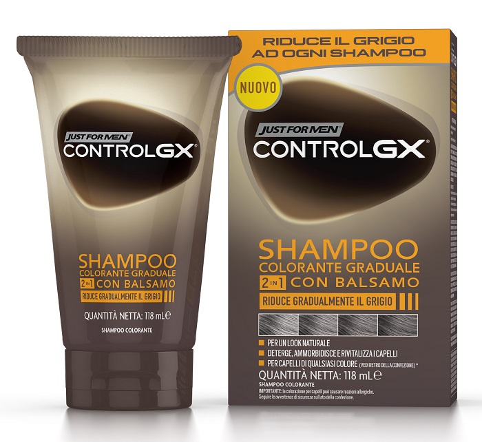 JUST FOR MEN CONTROL GX SHAMPOO COLORANTE GRADUALE 2 IN 1 CON BALSAMO 150 ML - Farmacia Mastrangelo 