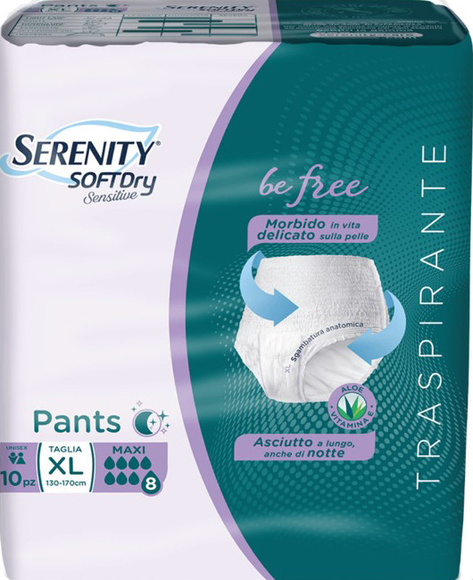 SERENITY PANTS SD SENSITIVE BE FREE MAXI XL 10 PEZZI - Farmacia Mastrangelo 