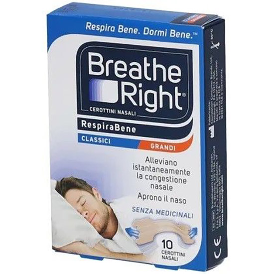 CEROTTI NASALI BREATHE RIGHT CLASSICI GRANDI 10 PEZZI - Farmacia Mastrangelo 