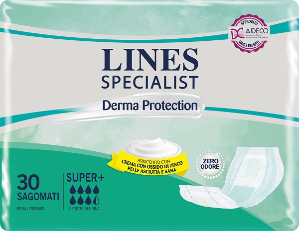 PANNOLONE PER INCONTINENZA LINES SPECIALIST DERMA SAGOMATO SUPER+ 30 PEZZI - Farmacia Mastrangelo 