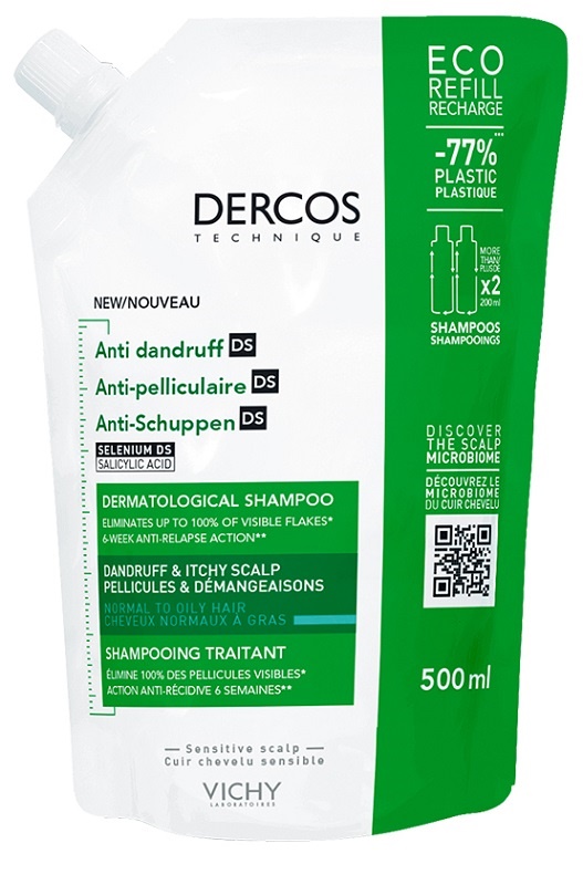DERCOS ECO RICARICA SHAMPOO ANTI FORFORA 500 ML - Farmacia Mastrangelo 
