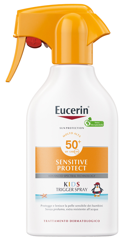EUCERIN SUN KIDS SENSITIVE PROTECT SPF50+ TRIGGER SPRAY 250 ML - Farmacia Mastrangelo 