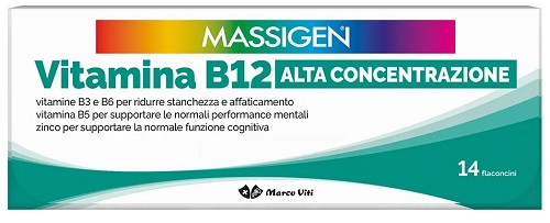 MASSIGEN VITAMINA B12 ALTA CONCENTRAZIONE 14 FLACONCINI - Farmacia Mastrangelo 