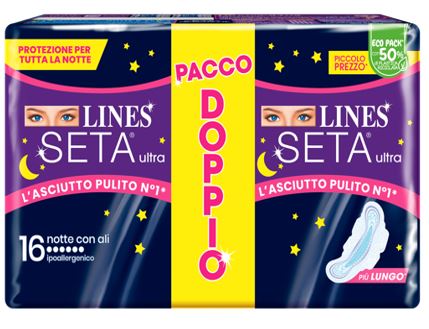 LINES SETA ULTRA ASSORBENTI NOTTE VP DWCT 16 PEZZI - Farmacia Mastrangelo 