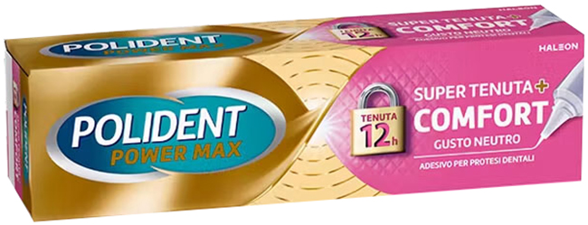 CREMA ADESIVA PROTESI DENTALI POLIDENT POWER MAX SUPER TENUTA+COMFORT 70 G - Farmacia Mastrangelo 