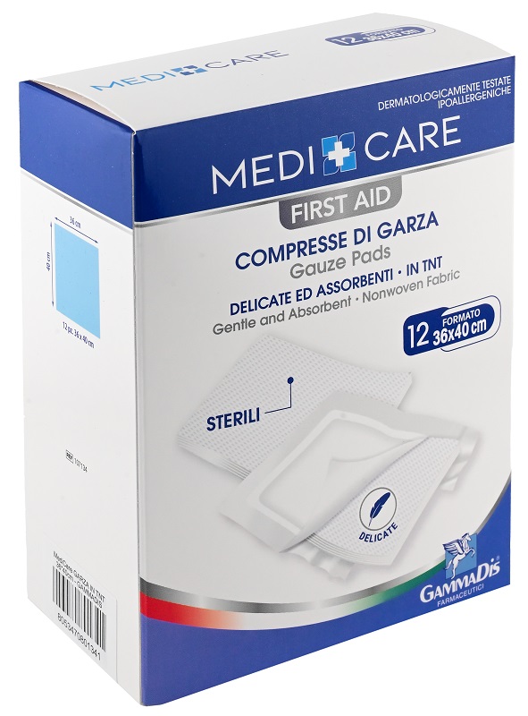GARZA MEDICARE TNT 36X40 CM 12 PEZZI - Farmacia Mastrangelo 
