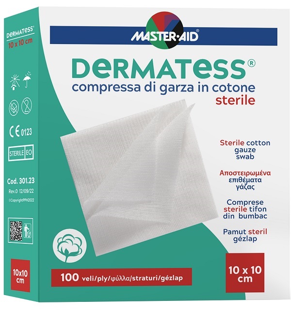 GARZA IDROFILA DERMATESS COTONE 10X10 100 VELI - Farmacia Mastrangelo 